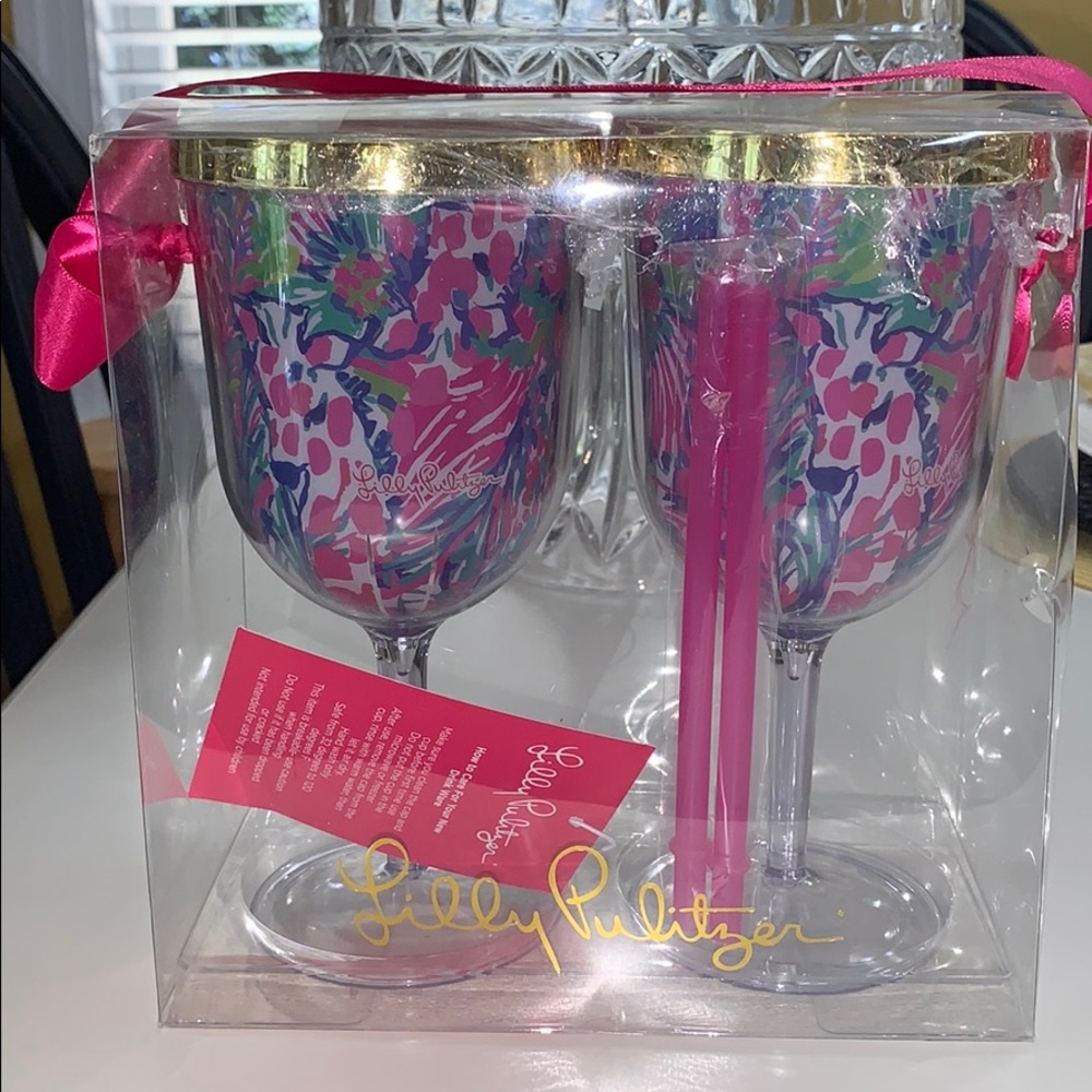 Lilly Pulitzer Gumbo Limbo wine tumblers